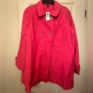 GAP Women's Vibrant Pink Trench Coat